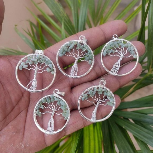 Wisdom Tree Charm 7 Chakra Reiki Healing Tree of Life Pendant Natural Lapis - Picture 8 of 12